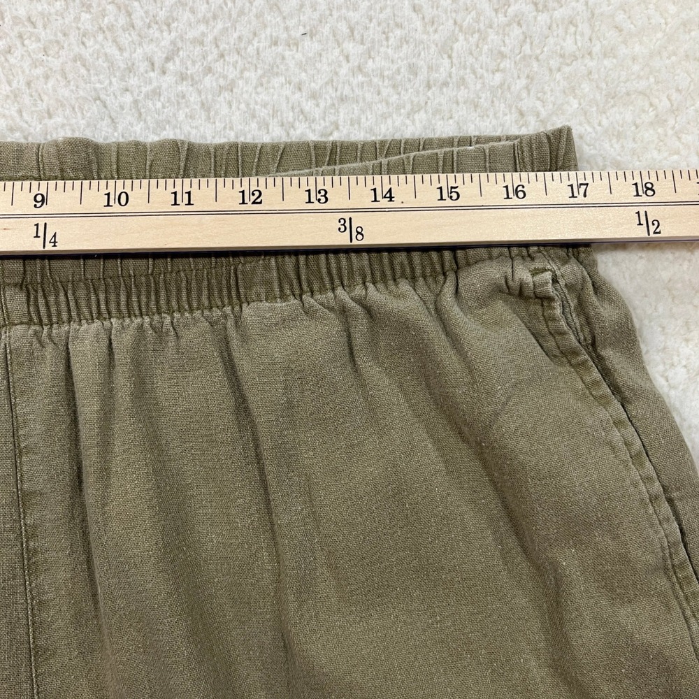 Old Navy Pants Womens L Green Kombu Linen Blend High Rise Wide Leg Comfort Waist - Picture 4 of 10